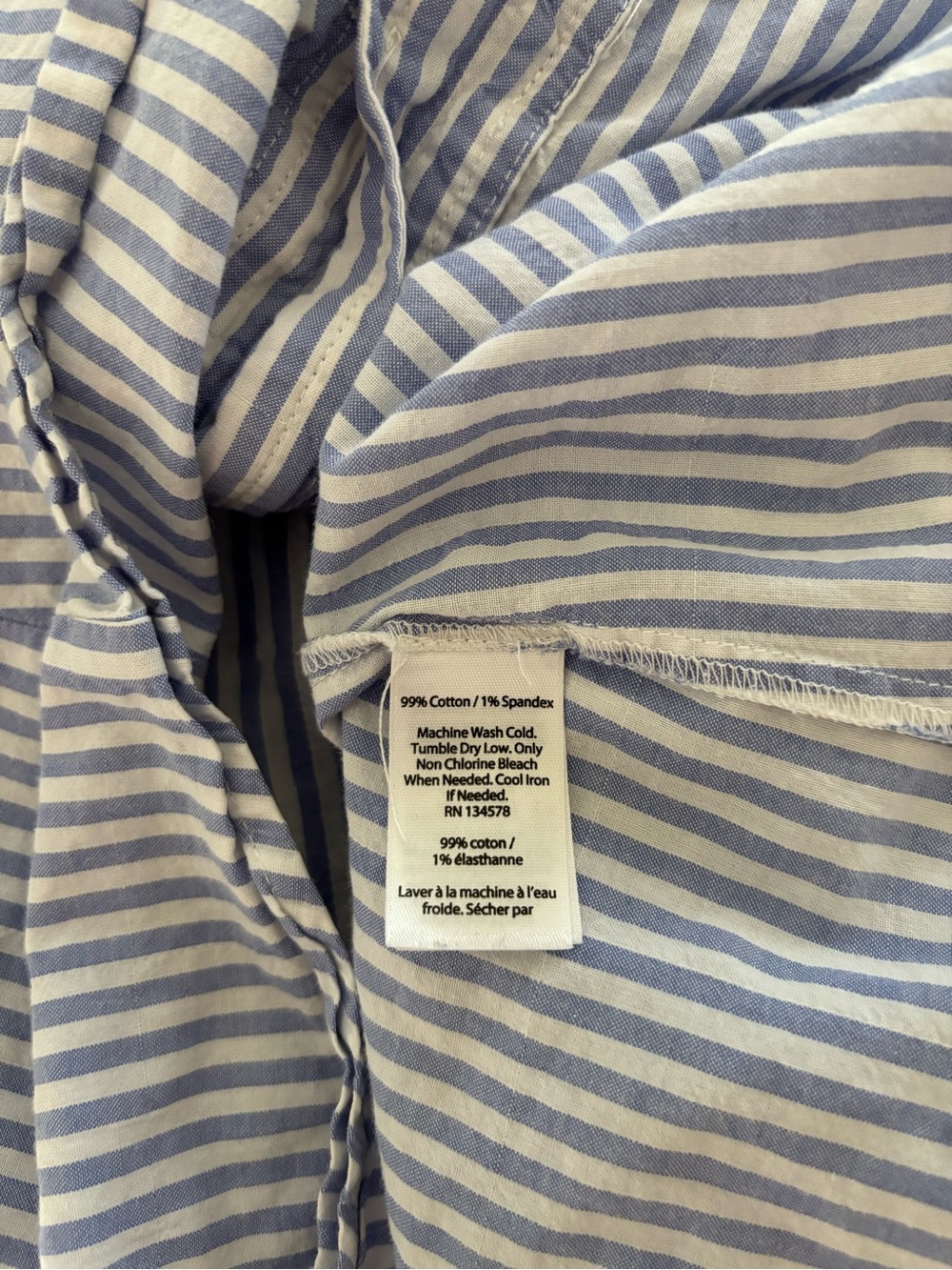Vineyard Vines Women’s Light Blue & White Stripe Boxy Blouse Size 14 - Picture 4 of 6